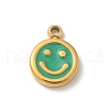 Ion Plating(IP) 304 Stainless Steel Enamel Charms STAS-G351-02G-2