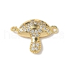 Brass Micro Pave Clear Cubic Zirconia Connector Charms KK-I276-48G-1