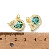 Brass Micro Pave Cubic Zirconia Pendants KK-A197-12G-3