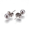 Tarnish Resistant 304 Stainless Steel Ball Stud Earrings EJEW-F0061-06E-P-1