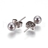 304 Stainless Steel Ball Stud Earrings EJEW-F0061-06E-P-1