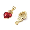 Brass Micro Pave Clear Cubic Zirconia Pendants KK-R229-05G-2