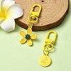 Spray Painted Alloy Pendant Decorations HJEW-YW00024-02-1