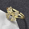 Brass Micro Pave Cubic Zirconia Cuff Rings RJEW-D322-06G-3