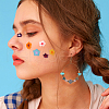 ANATTASOUL 3 Pairs 3 Style Bohemia Glass & Acrylic Beaded Circle Ring Dangle Earrings EJEW-AN0002-95-6