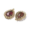 Natural Rhodonite Faceted Teardrop Pendants G-I375-01G-09-2