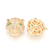 Brass Micro Pave Cubic Zirconia Beads ZIRC-S053-YS014G-2-2