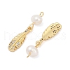 Natural Cultured Freshwater Pearl & Brass Pendants KK-U062-09G-2