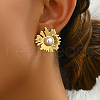 Stainless Steel Flower Stud Earrings EQ2548-1-2