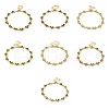 Rack Plating Brass Micro Pave Cubic Zirconia Heart Link Chain Bracelets for Women BJEW-P323-09G-1