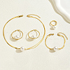 Stainless Steel Snake Bone Chain Bracelets & Earrings & Necklaces & Rings Sets RR0582-5