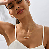 Elegant Natural Freshwater Pearl Rice Beaded Metal Chain Necklaces for Women XK5960-7