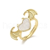 Heart with Wing Enamel Finger Rings RJEW-G337-05G-02-4