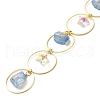 Wire Wrapped Nuggets Natural Quartz & Ring Hanging Ornaments HJEW-JM023400-4