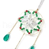 Christmas Theme Snowflake Glass Beaded Hanging Ornaments HJEW-TA00184-4