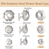 Beebeecraft 90Pcs 3 Styles 304 Stainless Steel Bead Caps STAS-BBC0002-82-2