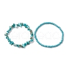 Chip & Round Synthetic Turquoise Beaded Stretch Bracelets for Women BJEW-JB10189-06-3