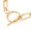 Unisex Vacuum Plating 304 Stainless Steel Paperclip Chain Bracelets BJEW-H541-04B-G-2
