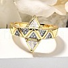 Brass Micro Pave Clear Cubic Zirconia Cuff Rings RJEW-U035-10GP-2