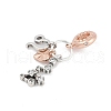 Brass Pendants with Cubic Zirconia European Beads KK-Q015-01G-2
