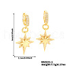 Brass Clear Cubic Zirconia Star Hoop Earrings XZ2296-1-3