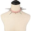 Gothic Style Alloy Spiked Rivet Imitation Leather Choker Necklaces FS-WGF47C0-03-1
