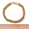 201 Stainless Steel Byzantine Chain Bracelets BJEW-B078-152G-3