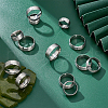 DICOSMETIC 18Pcs 9 Size 201 Stainless Steel Plain Band Ring for Men Women RJEW-DC0001-07B-4