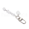 Heart Round Natural Rose Quartz Pendant Decorations HJEW-JM03194-03-4