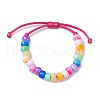 7-Color Rondelle Acrylic Braided Beaded Bracelets BJEW-JB10223-01-1