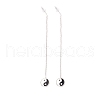Long Chain with Enamel Yin Yang Dangle Stud Earrings EJEW-A067-04P-4