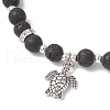 6Pcs Natural Lava Rock Beads Stretch Bracelets BJEW-JB11992-4