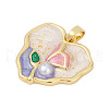 Brass Enamel Pendants KK-U068-13B-06G-2