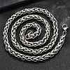 Non-Tarnish Fashionable 304 Stainless Steel Wheat Chain Necklaces X-STAS-A028-N003P-3