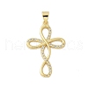 Brass Micro Pave Cubic Zirconia Pendants KK-P293-21D-G-1