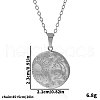 Stainless Steel Disc with Moon and Sun Pendant Necklaces for Women SN6832-1-1
