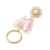 Butterfly Acrylic & Flower Glass Seed Beaded Keychain KEYC-MZ00007-02-4