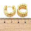 Brass Micro Pave Clear Cubic Zirconia Hoop Earrings EJEW-H158-14G-5