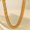 304 Stainless Steel Ring Link Chain Necklaces for Women Men NJEW-S443-01G-1