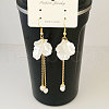Flower Alloy Plastic Dangle Earrings FS-WGB74E4-02-2