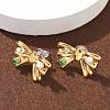 304 Stainless Steel Micro Pave Cubic Zirconia Stud Earrings EJEW-D309-04G-1