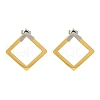 Ion Plating(IP) 304 Stainless Steel Hollow Rhombus Stud Earrings EJEW-C118-04B-1