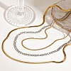 304 Stainless Steel Flat Snake Chain Figaro Chain Twisted Chain 3 Layer Necklaces for Women NJEW-K288-04GP-2