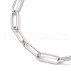 304 Stainless Steel Paperclip Chains Charm Bracelets for Women BJEW-JB11950-02-4