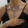 Twist Brass Rhinestone Pendant Necklaces & Stud Earrings & Bracelets FS-WGBD12F-01-2