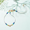 Glass Seed & Cat Eye Waist Beads NJEW-C00030-01-3