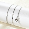 Non-Tarnish 304 Stainless Steel Herringbone Chain Necklace for Women NJEW-G097-02P-3