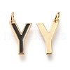 Brass Enamel Pendants KK-R139-Y-3