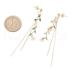 Brass Micro Pave Cubic Zirconia Dangle Stud Earrings & Chain Necklace Sets SJEW-JS01323-8