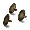 Adjustable Alloy Oval Pad Ring Settings X-PALLOY-S043-07AB-LF-5
